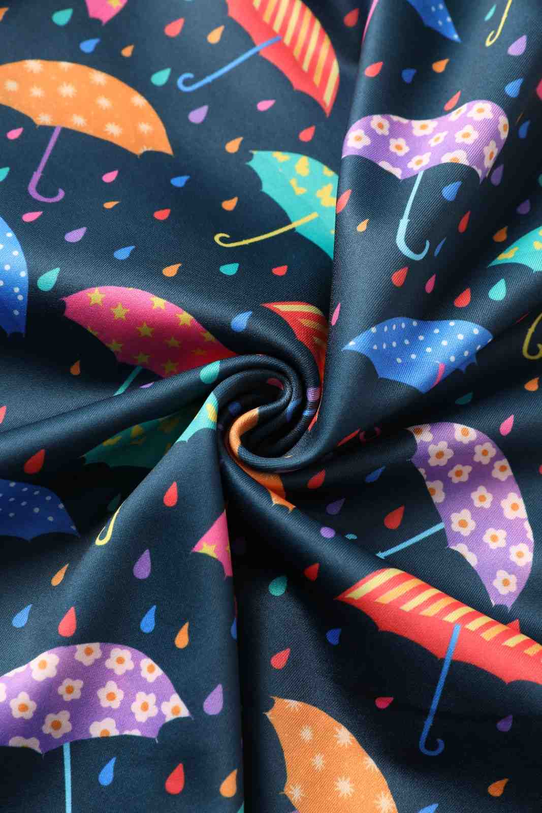 PREORDER - Aisley Dark Blue Umbrella Pleated Midi Skirt - Estimated dispatch 28th of November