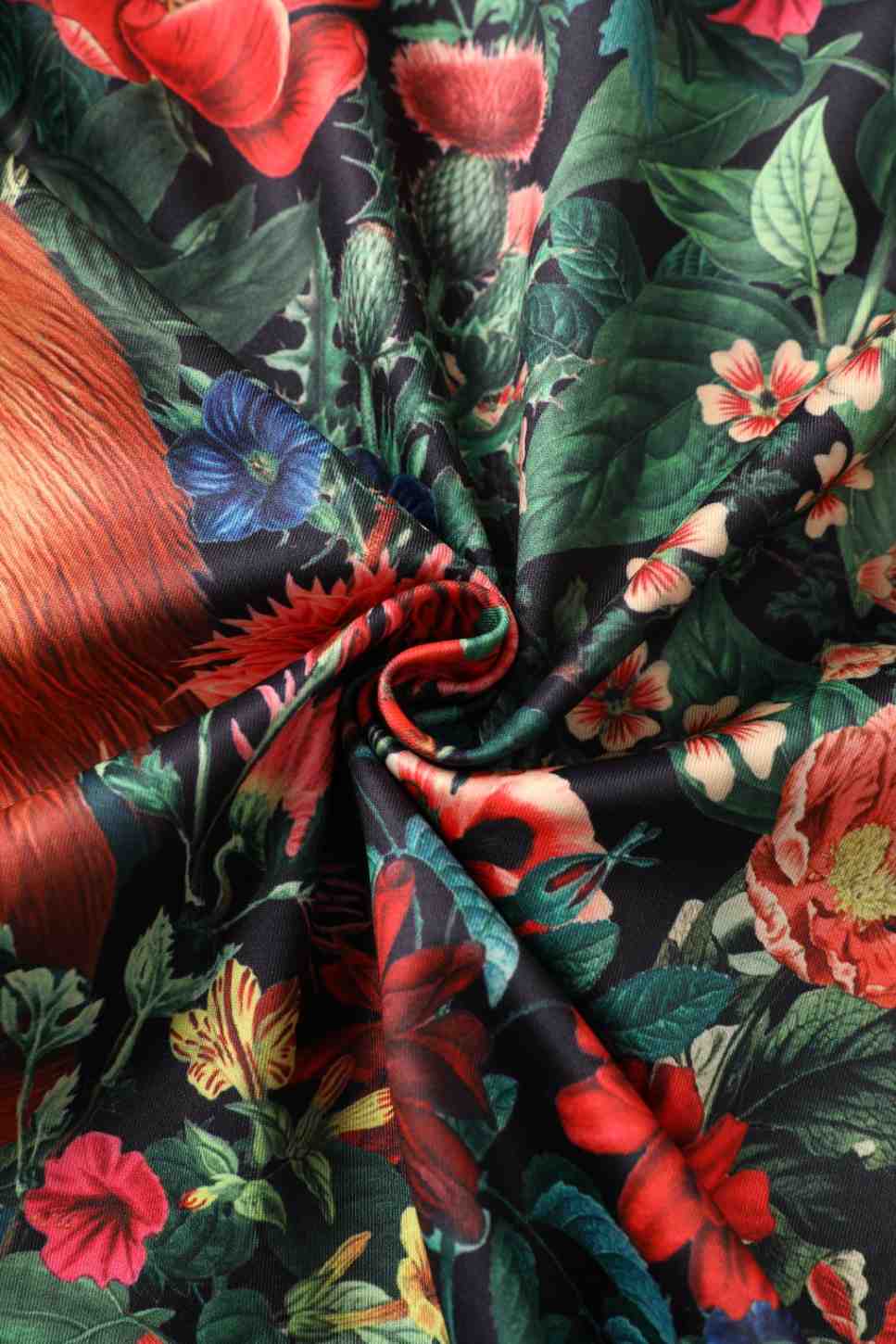 PREORDER - Aisley Floral Forest & Fox Pleated Midi Skirt - Estimated dispatch 26th of November