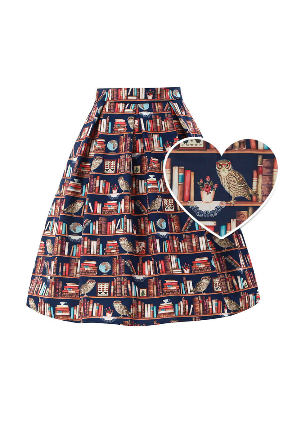 PREORDER - Aisley Book & Owl Midi Skirt - Estimated dispatch 24th of June