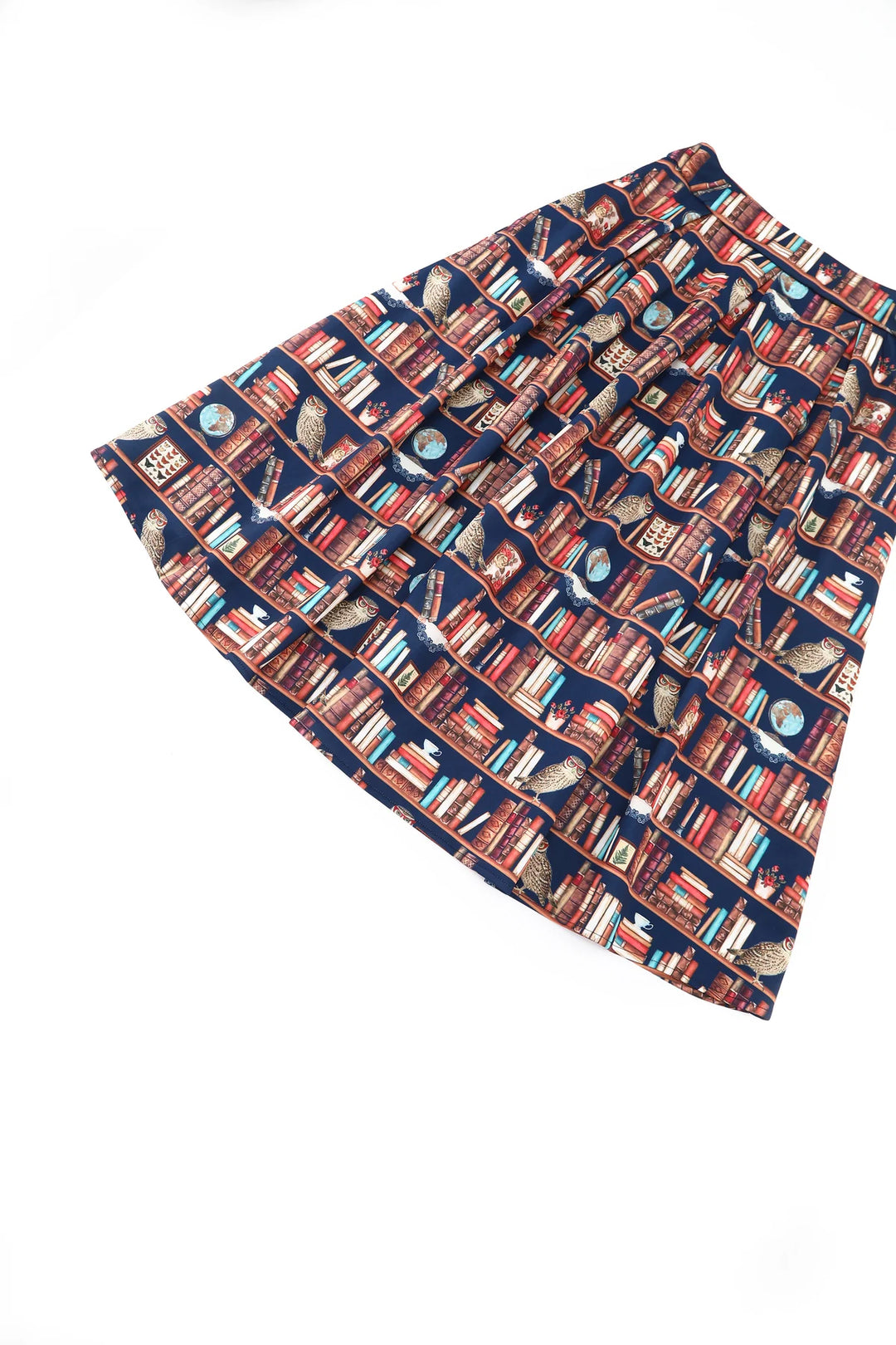 Aisley Book and Owl Pleated Midi Skirt - Preorder for dispatch 16th of September