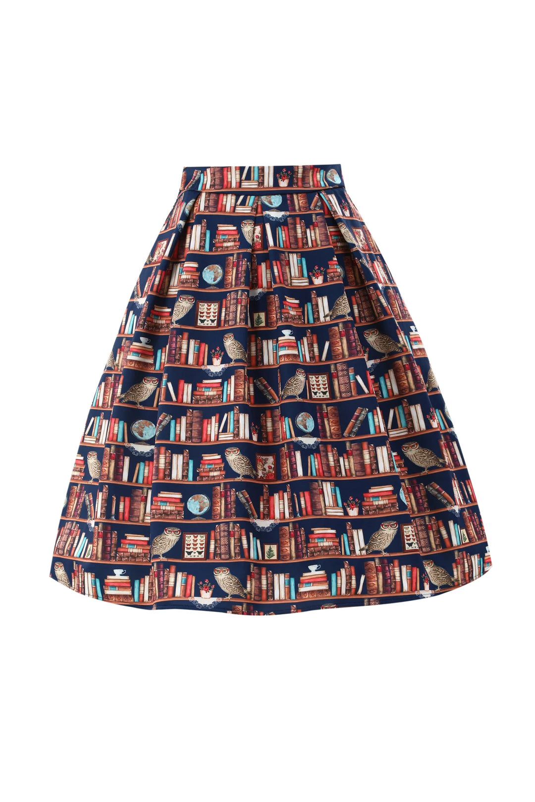 PREORDER - Aisley Book & Owl Midi Skirt - Estimated dispatch 24th of June