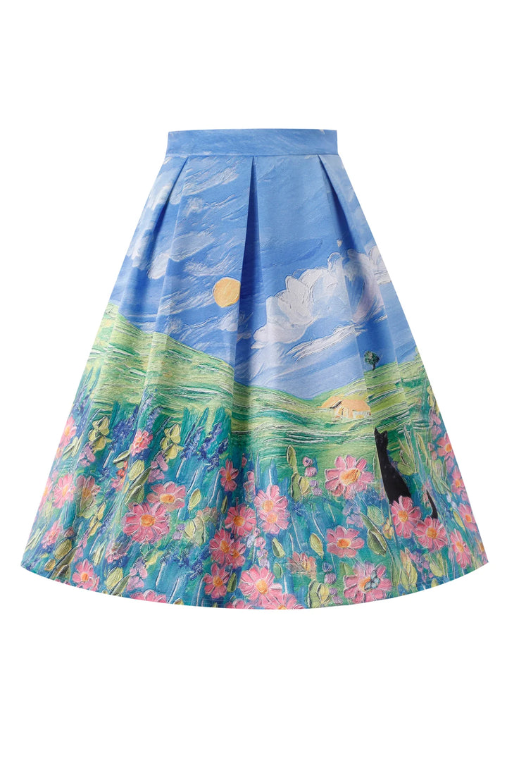 Aisley Cat Adventure Midi Skirt - Preorder for dispatch 16th of September