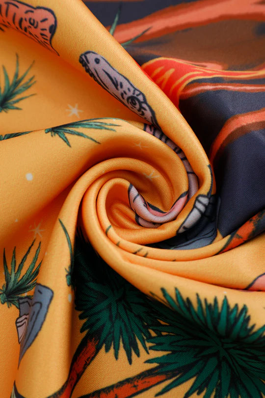 PREORDER - Aisley Dinosaur Pleated Midi Skirt - Estimated dispatch 28th of November
