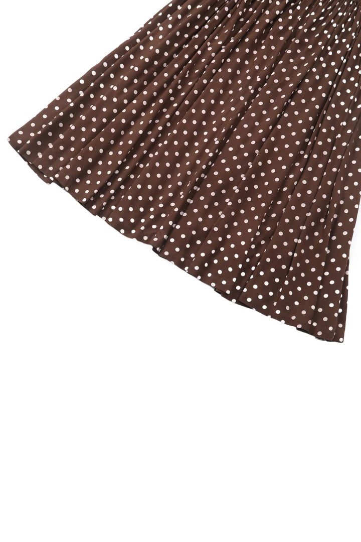 PREORDER - Estelle Brown Polka Dot Skirt - Estimated dispatch 26th of November