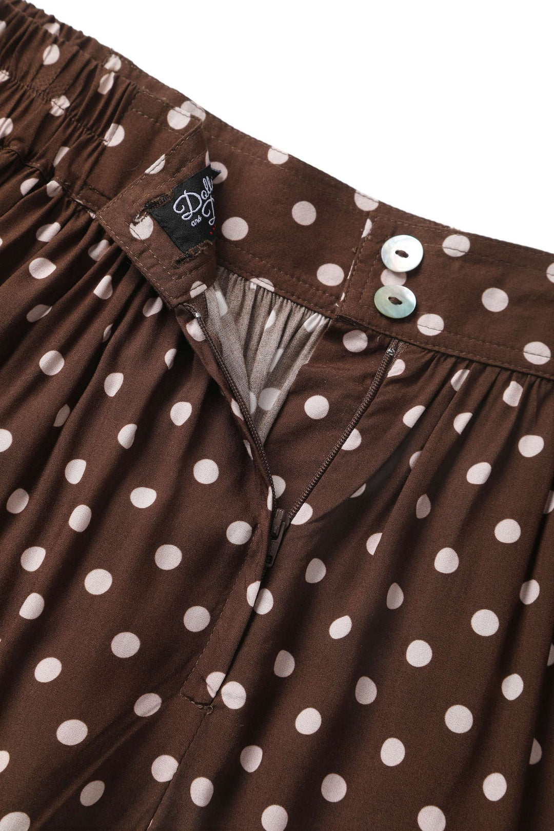 PREORDER - Estelle Brown Polka Dot Skirt - Estimated dispatch 26th of November