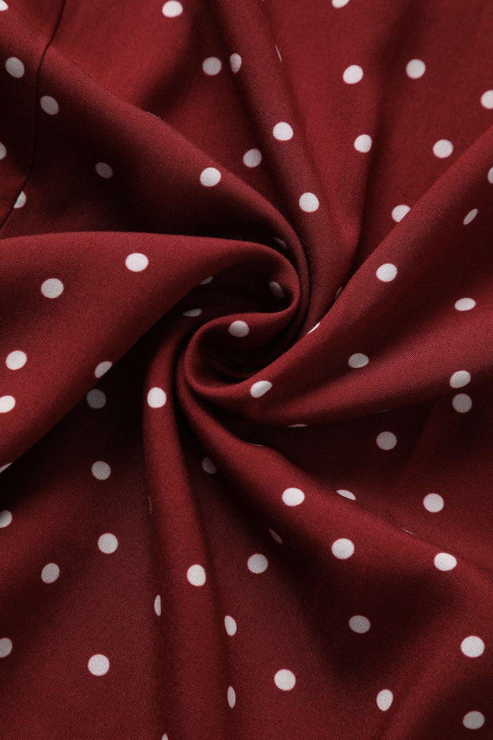 PREORDER - Estelle Burgundy Polka Dot Skirt - Estimated dispatch 26th of November