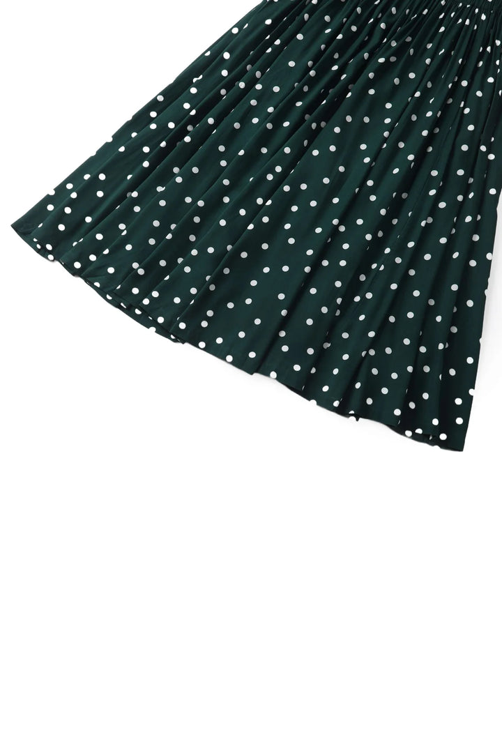 PREORDER - Estelle Green Polka Dot Skirt - Estimated dispatch 26th of November