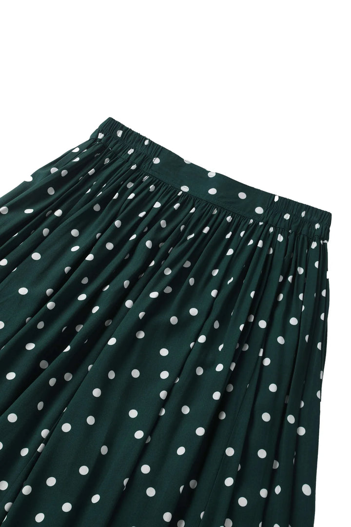 PREORDER - Estelle Green Polka Dot Skirt - Estimated dispatch 26th of November