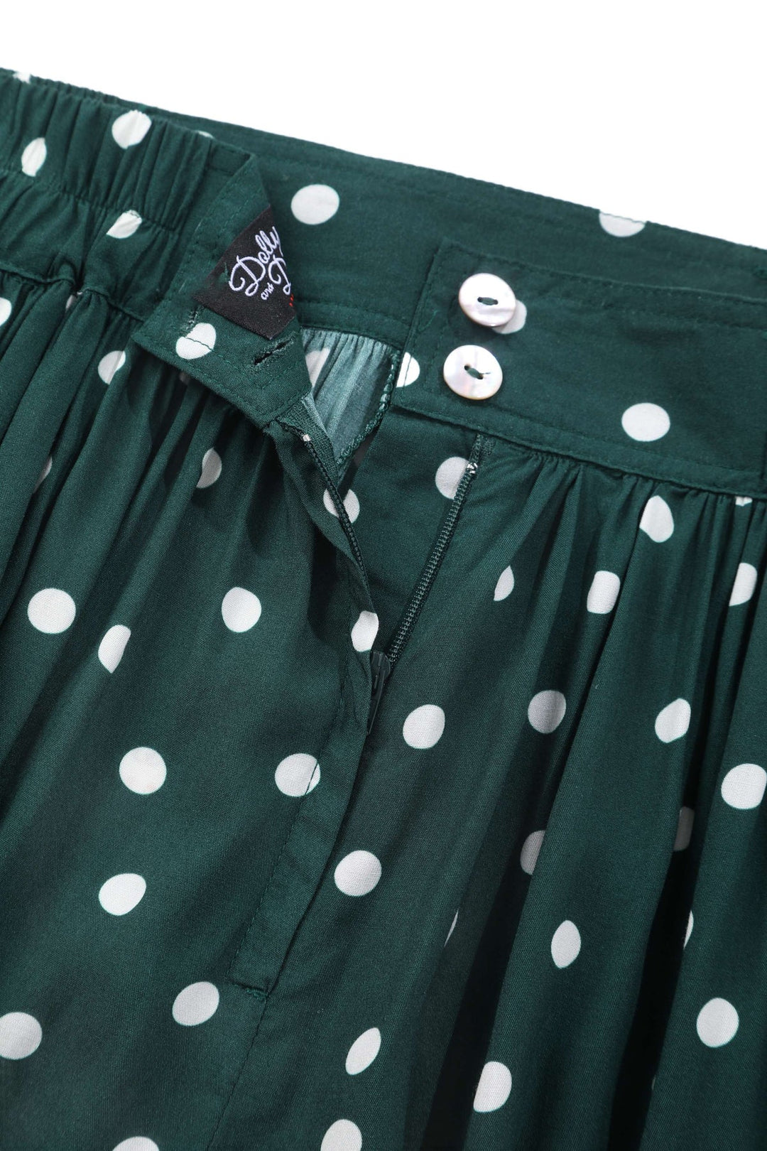 PREORDER - Estelle Green Polka Dot Skirt - Estimated dispatch 26th of November