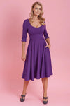 Scarlette Long Sleeved Purple Midi Dress