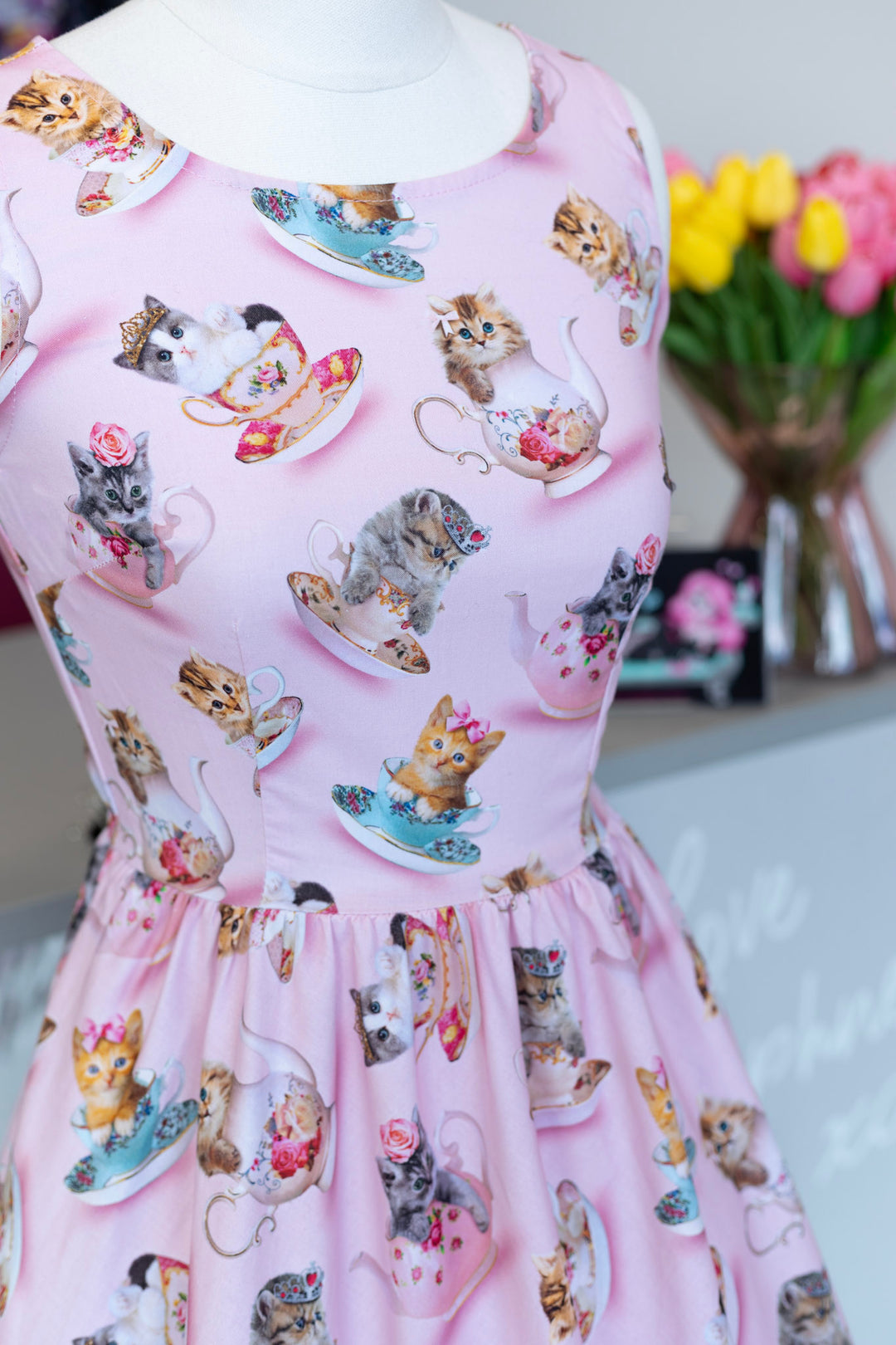 Teacup Cats Vintage Dress