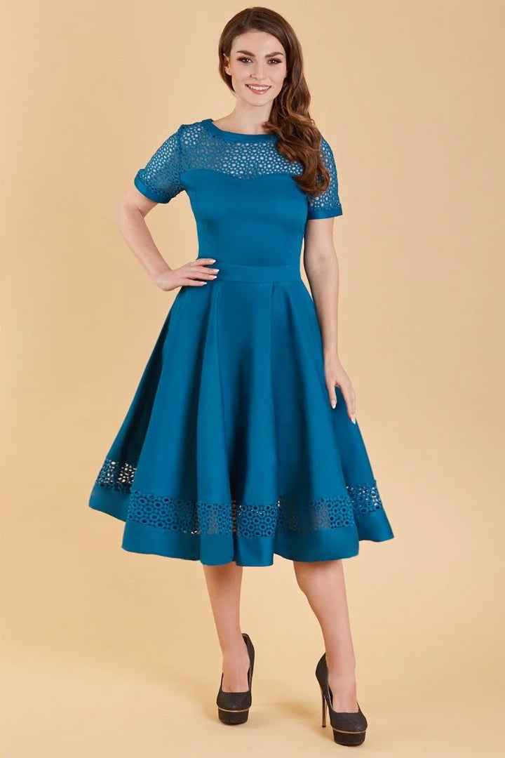 PREORDER - Tess Dress in Peacock Blue - Expected dispatch 9th October