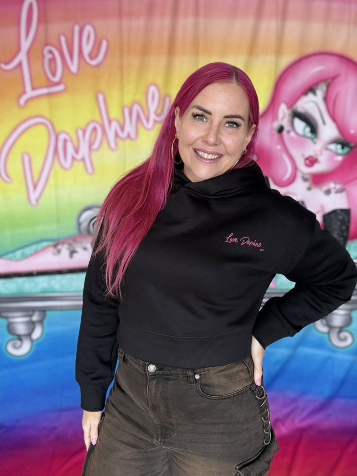 PREORDER - Love Daphne Black Cropped Hoodie Jumper - Estimate dispatch 11th of June