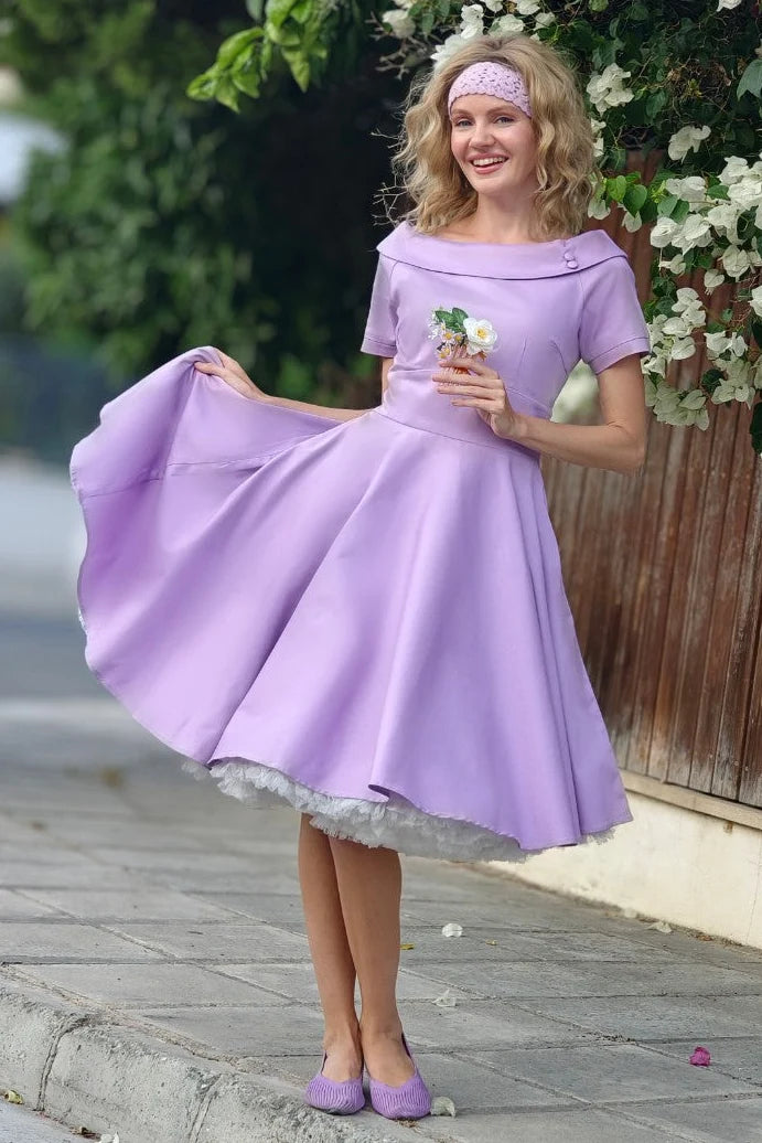 PREORDER - Darlene Lilac Swing Dress - Expected dispatch date 5th of November
