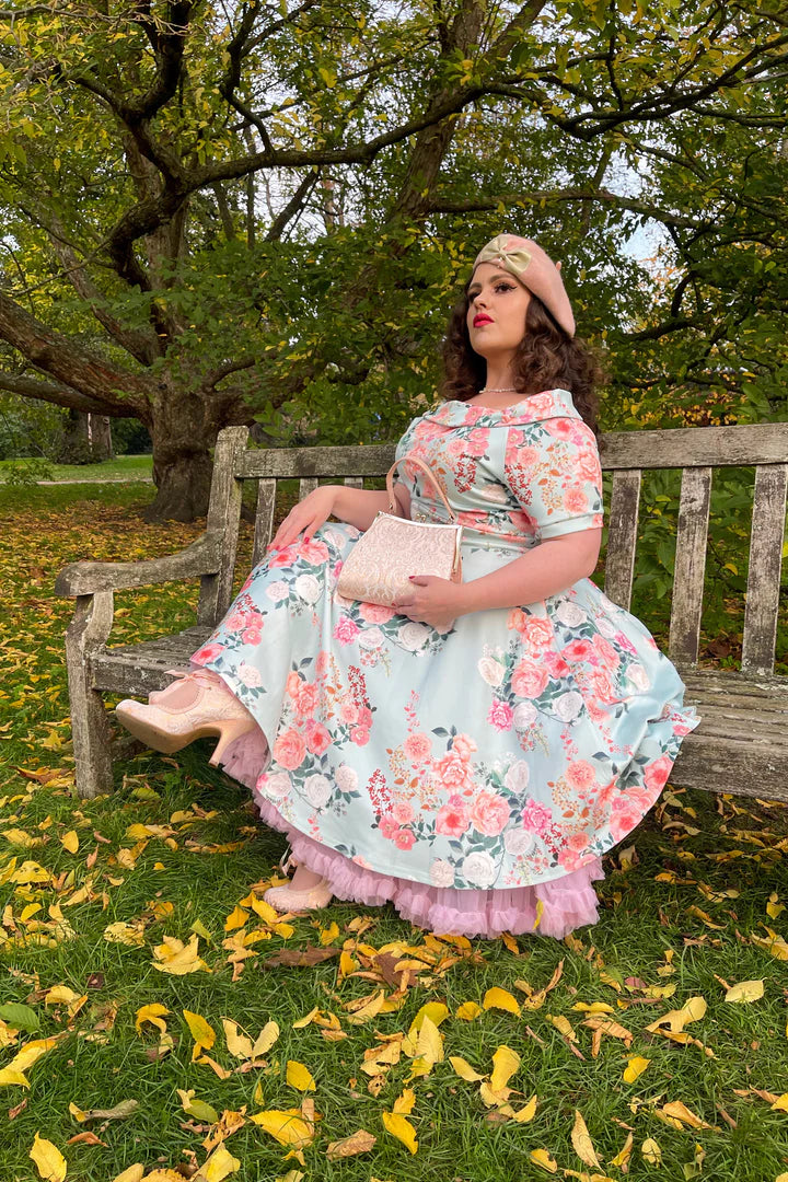 PREORDER - Darlene Mint Floral Swing Dress - Expected dispatch 7th of May