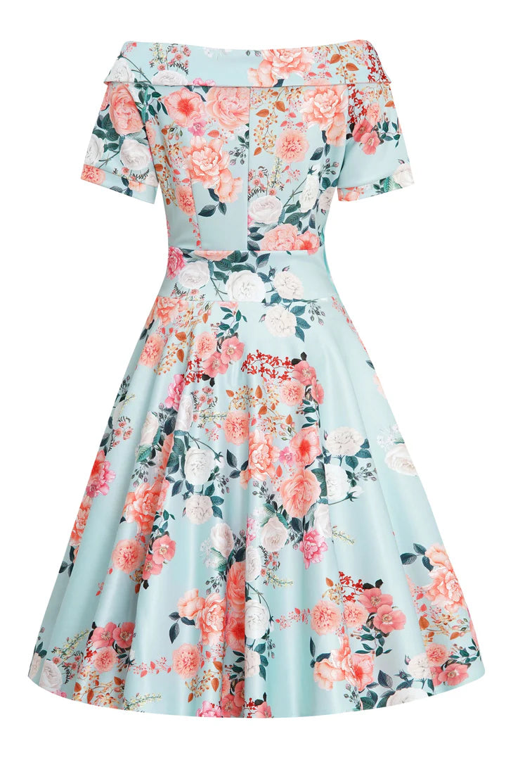 PREORDER - Darlene Mint Floral Swing Dress - Expected dispatch 7th of May