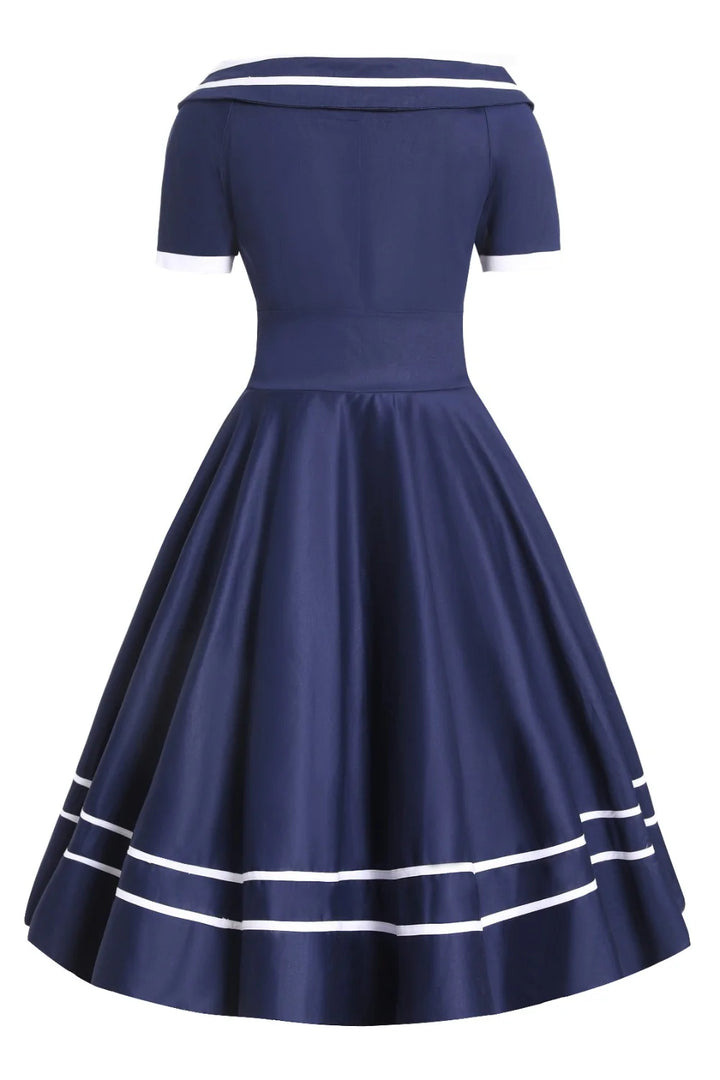 PREORDER - Darlene Navy Embroidered Anchor Dress - Expected dispatch 2nd of June