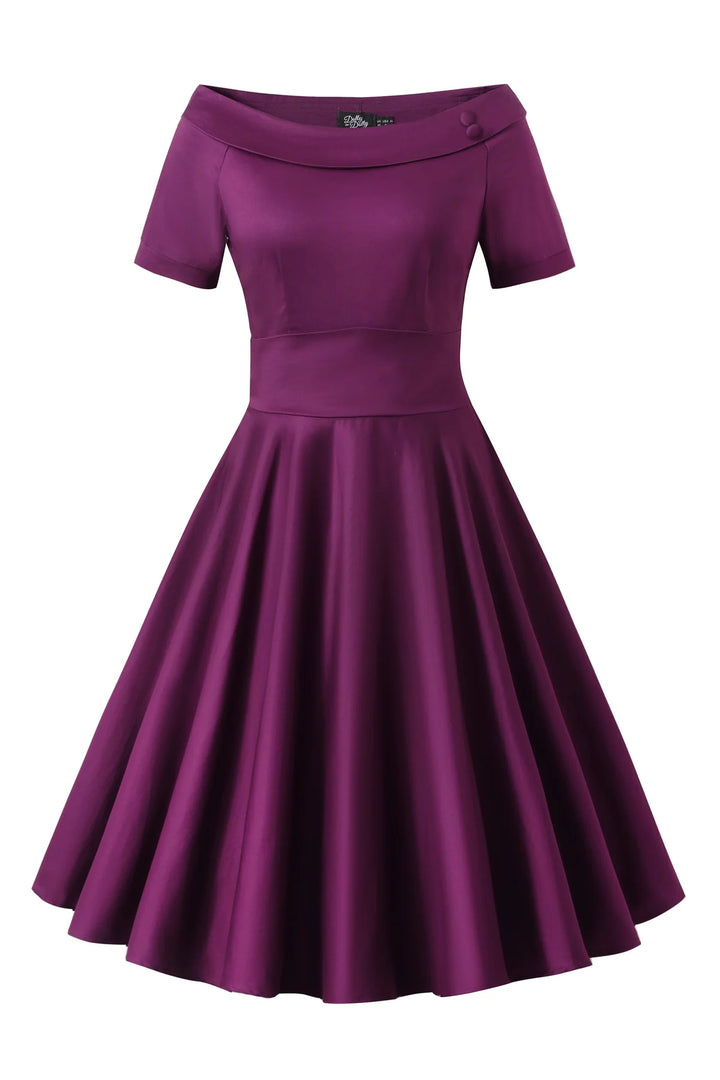 PREORDER - Darlene Purple Swing Dress - Expected dispatch 5th of November