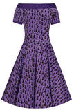 Darlene Purple Cat Swing Dress