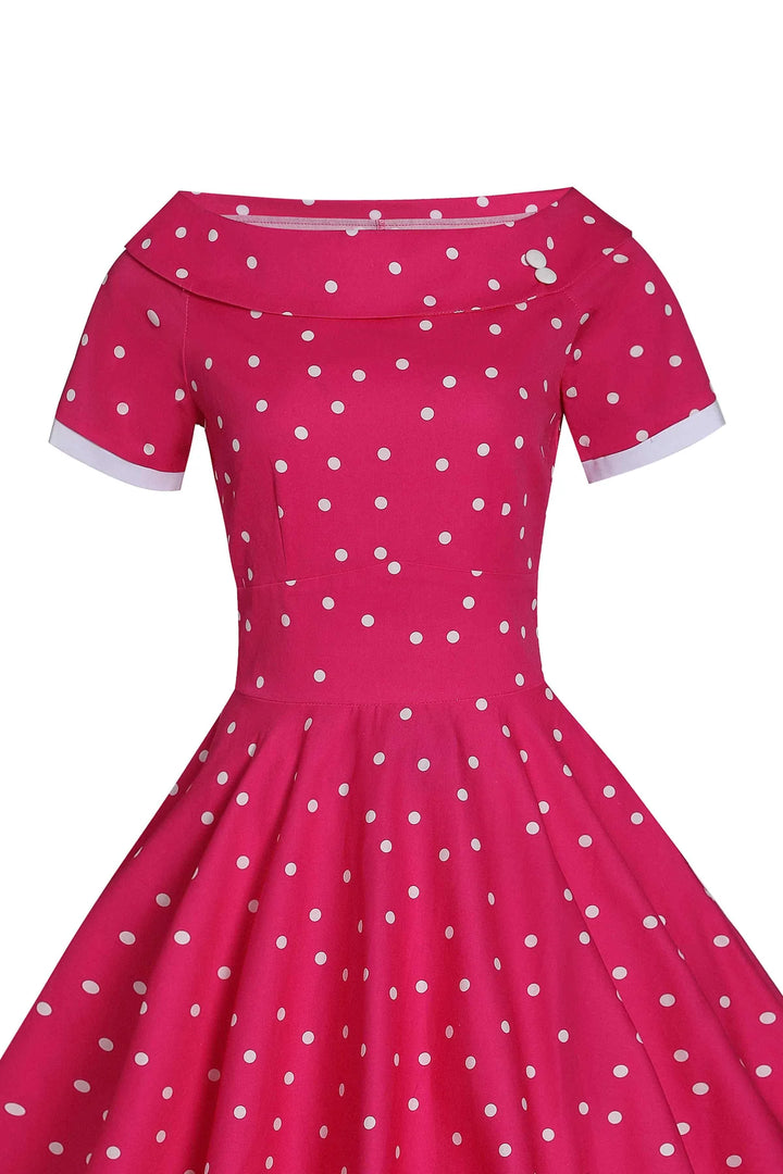 Darlene Pink Polka Dress