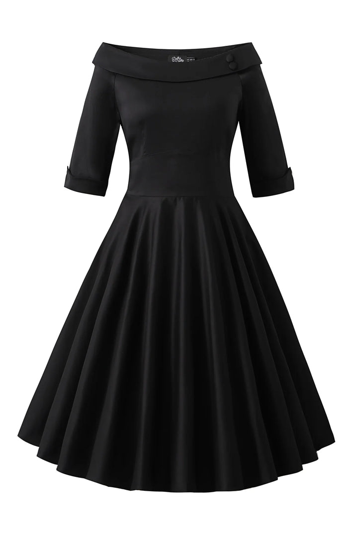 PREORDER - Deborah Black Sleeve Circle Dress - Expected dispatch 5th of November