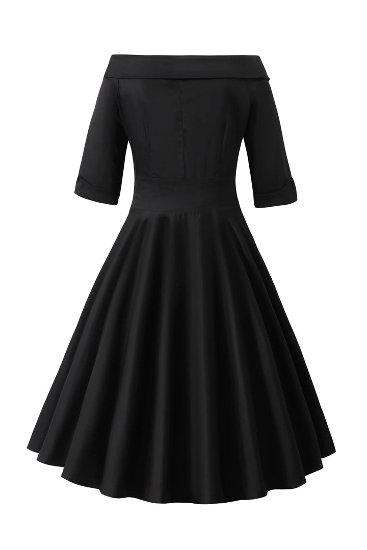 PREORDER - Deborah Black Sleeve Circle Dress - Expected dispatch 5th of November