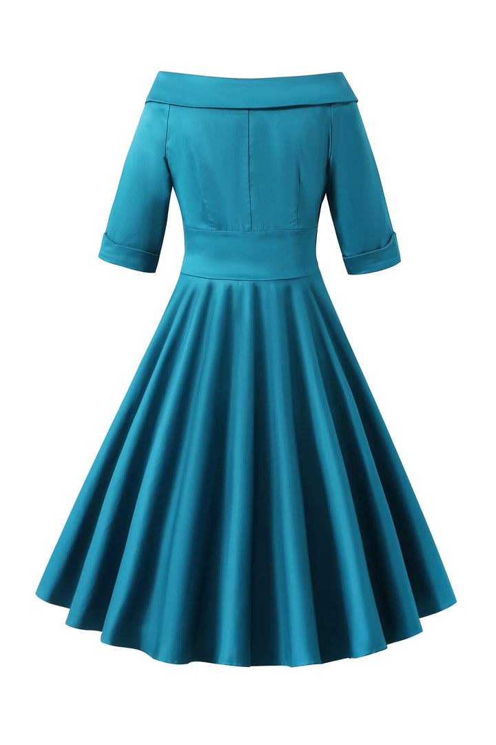 PREORDER - Deborah Peacock Blue Sleeve Circle Dress - Expected dispatch 5th of November