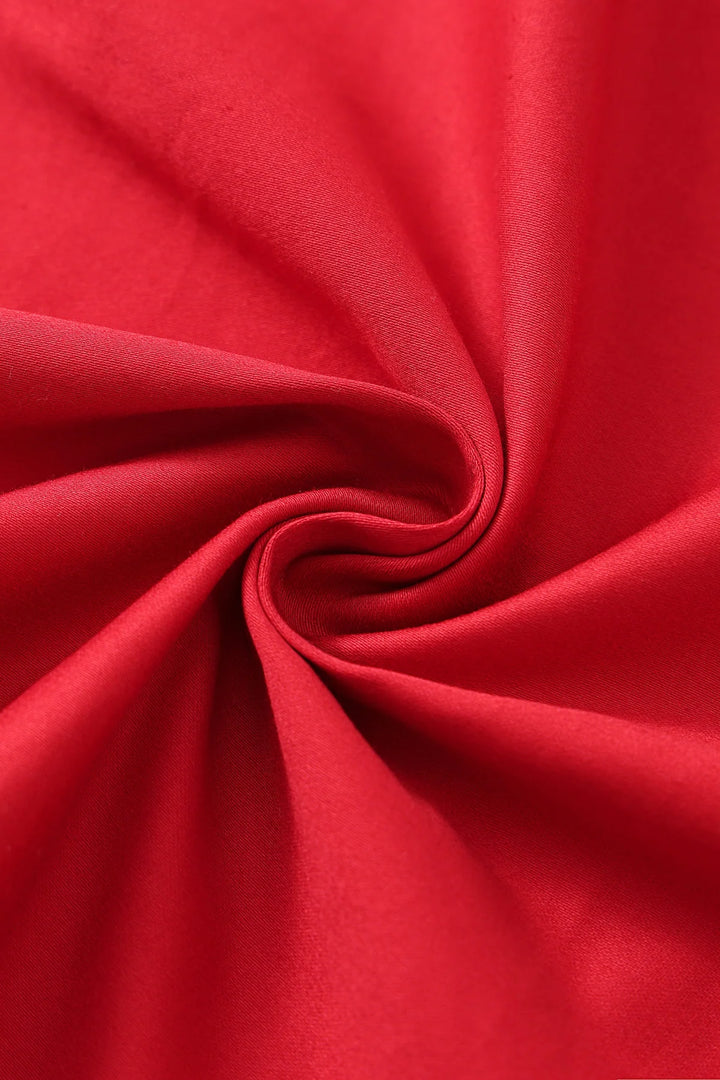 PREORDER - Deborah Red Sleeve Circle Dress - Expected dispatch 5th of November