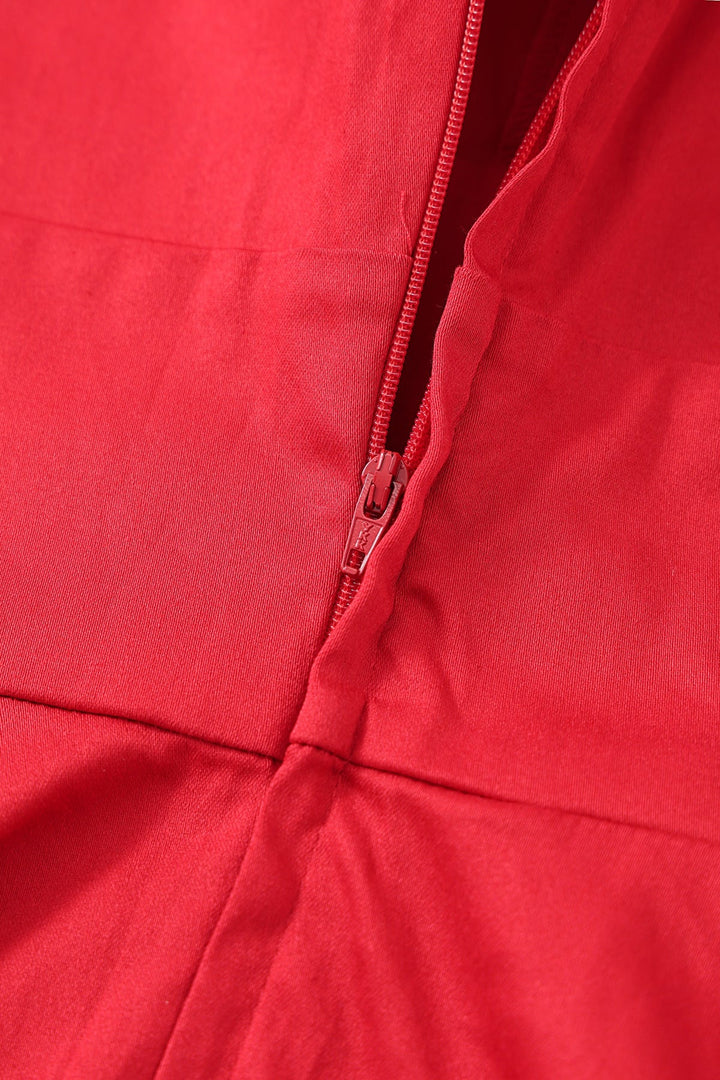 PREORDER - Deborah Red Sleeve Circle Dress - Expected dispatch 5th of November