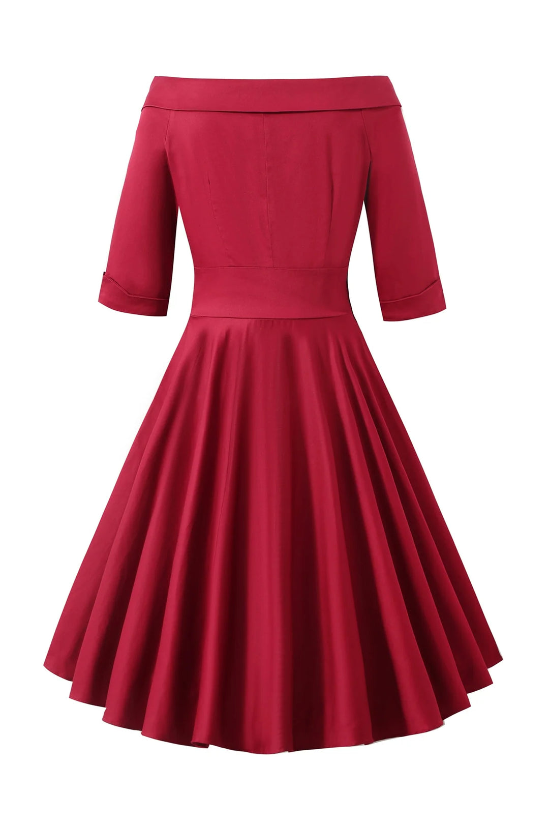 PREORDER - Deborah Wine Red Sleeve Circle Dress - Expected dispatch 5th of November