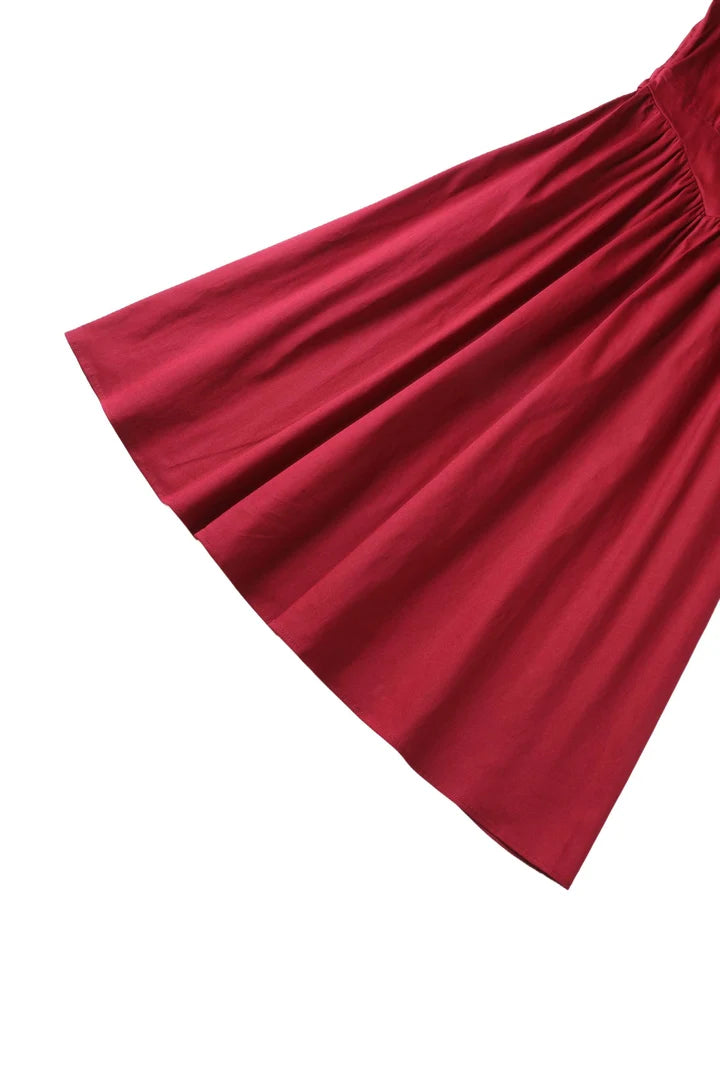 PREORDER - Ruth Burgundy Swing Dress - Expected dispatch date 27th of October