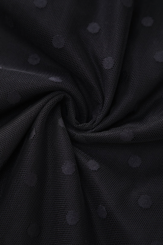 Dorothea Black Polka Dot Mesh Halter Dress - Preorder for dispatch 29th August