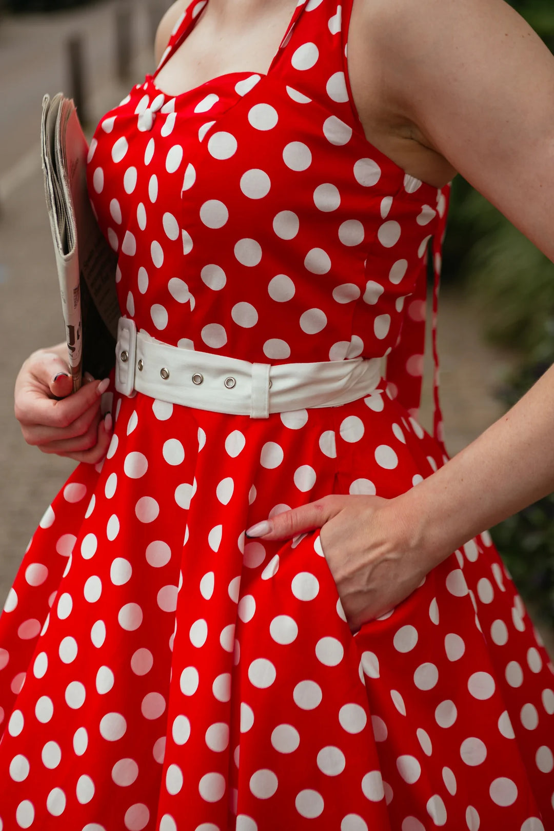 Daisy Red Halter Dress