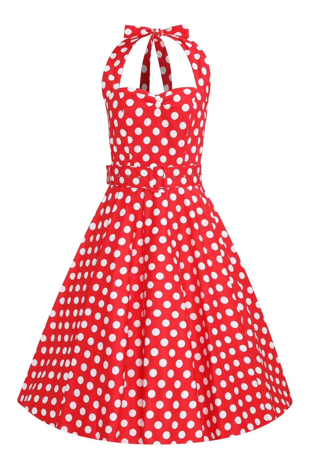 Daisy Red Halter Dress