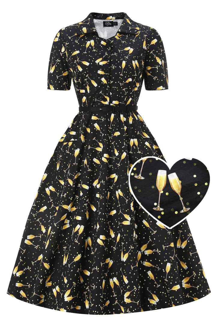 PREORDER - Penelope Celebration Champagne Shirt Dress - Expected dispatch 6th of August