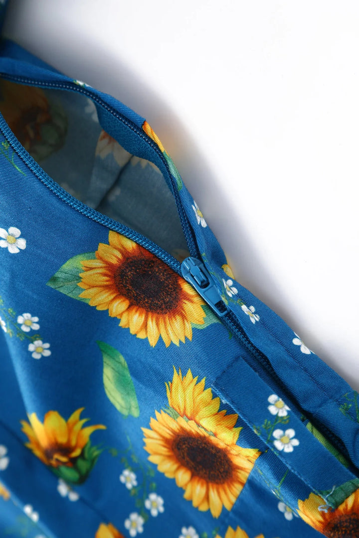 PREORDER - Penelope Blue Sunflower Dress - Expected dispatch date 10th of September