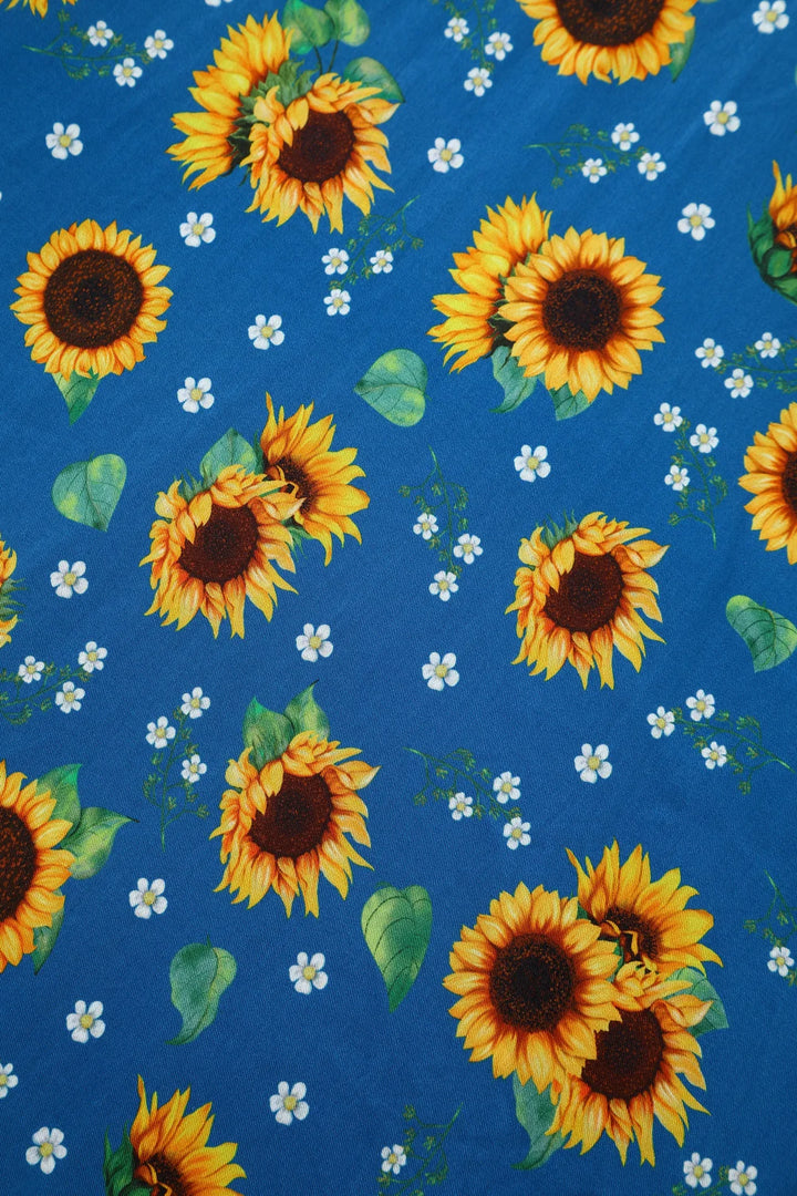 PREORDER - Penelope Blue Sunflower Dress - Expected dispatch date 10th of September