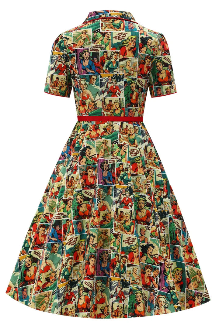 PREORDER - Penelope Rockabilly Comic Shirt Dress - Expected dispatch 10th of November