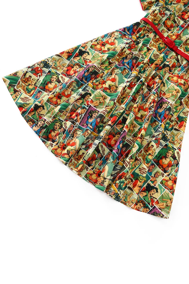 PREORDER - Penelope Rockabilly Comic Shirt Dress - Expected dispatch 10th of November