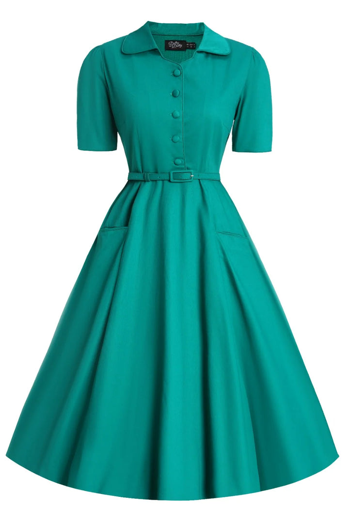 PREORDER - Penelope Emerald Jade Teal Shirt Dress - Expected dispatch 10th of November