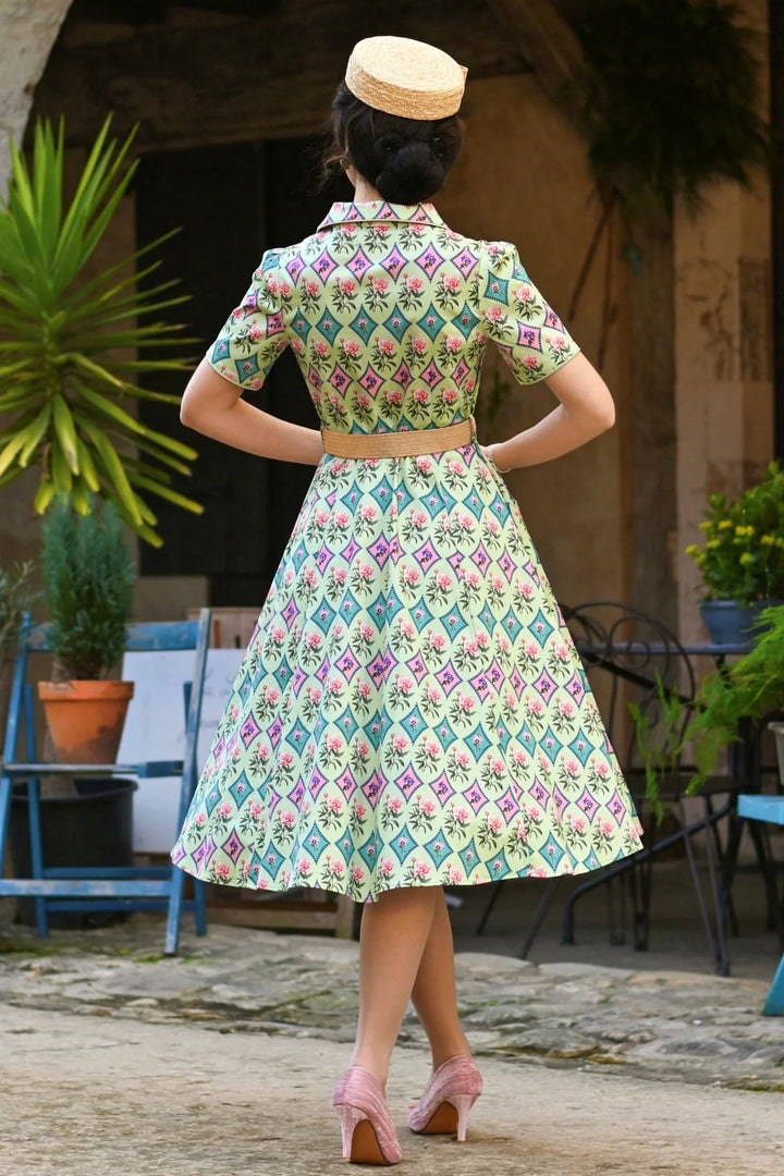 PREORDER - Penelope Quartrefoil Mint Shirt Dress - Expected dispatch 10th of November