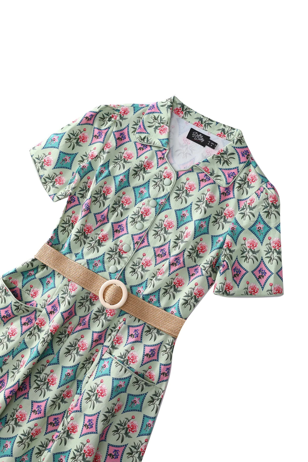 PREORDER - Penelope Quartrefoil Mint Shirt Dress - Expected dispatch 10th of November