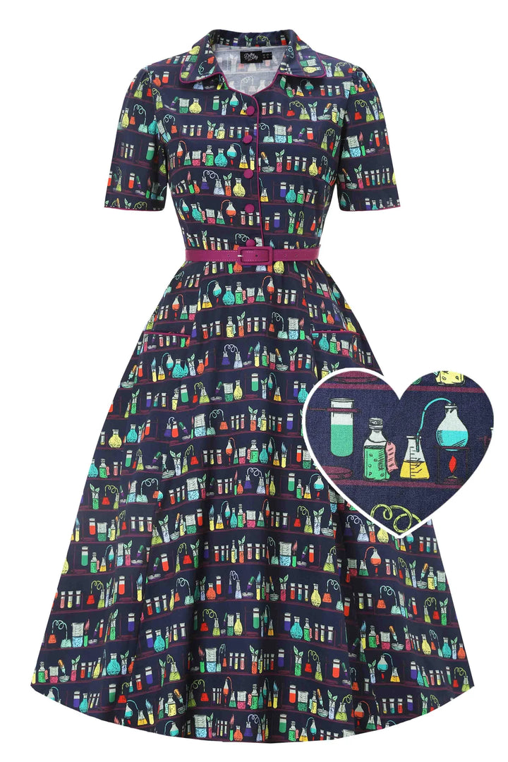 PREORDER - Penelope Blue Science Shirt Dress - Expected dispatch date 6th of August