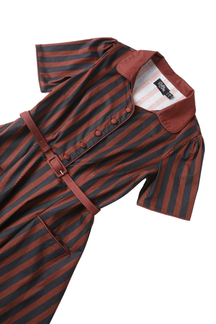 PREORDER - Penelope Burgundy and Navy Shirt Dress - Expected dispatch 10th of November