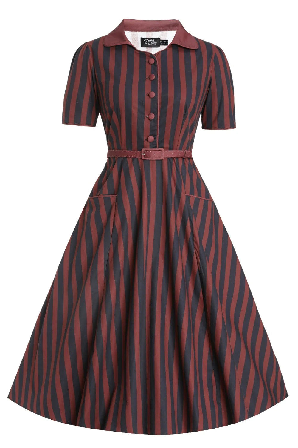 PREORDER - Penelope Burgundy and Navy Shirt Dress - Expected dispatch 10th of November