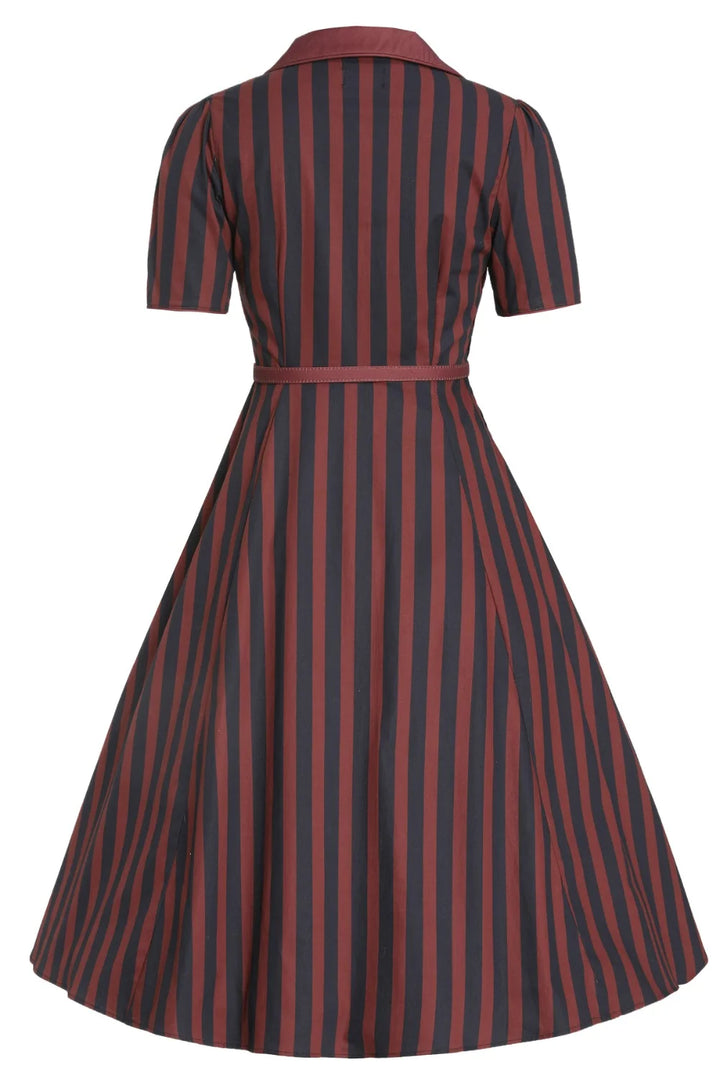 PREORDER - Penelope Burgundy and Navy Shirt Dress - Expected dispatch 10th of November