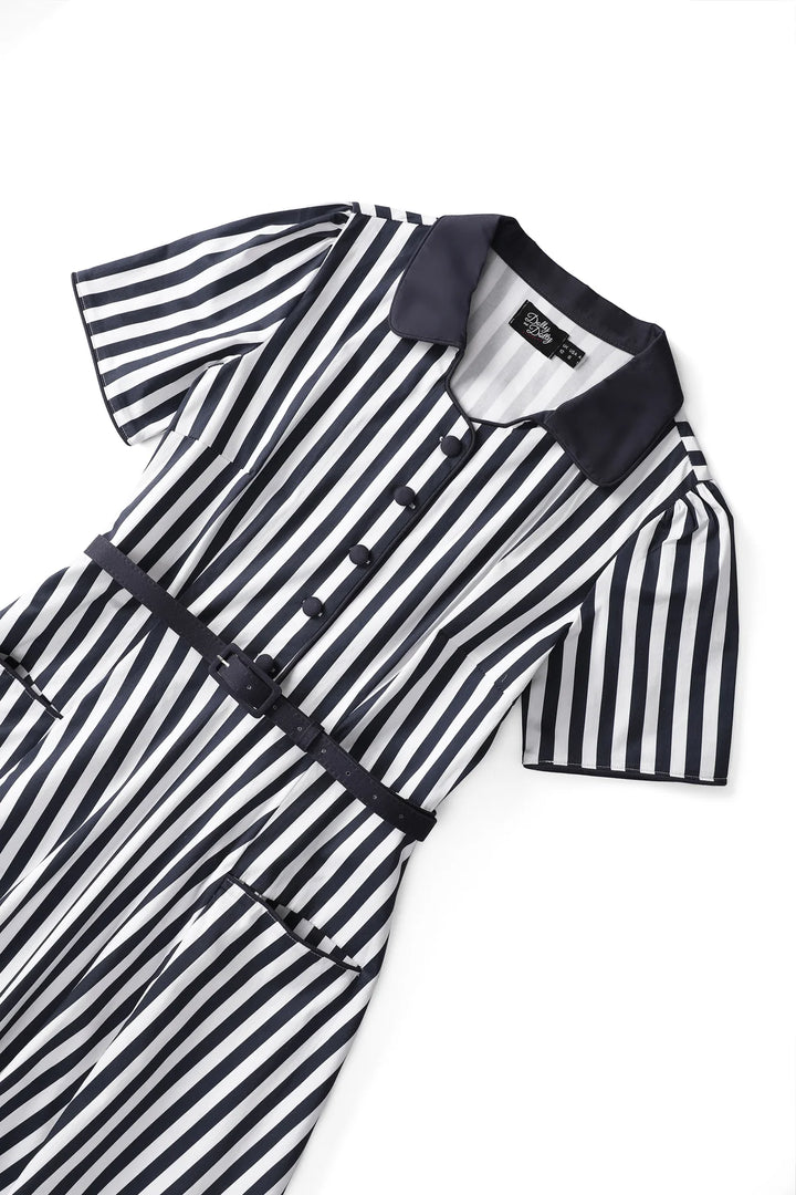 Penelope Blue & White Striped Dress