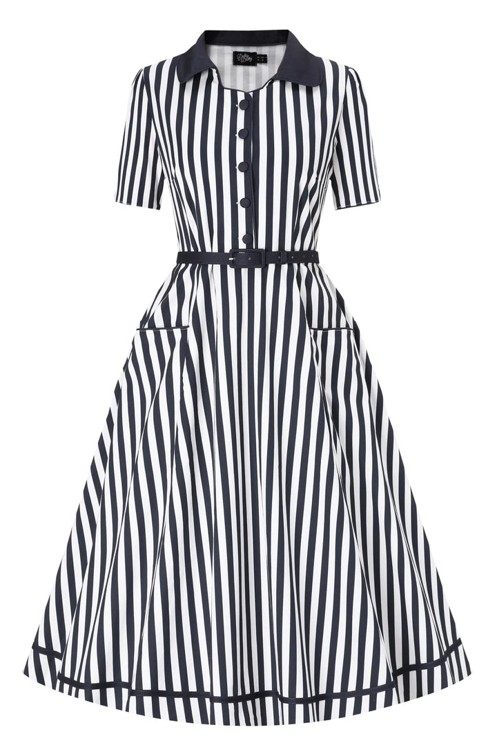 Penelope Blue & White Striped Dress