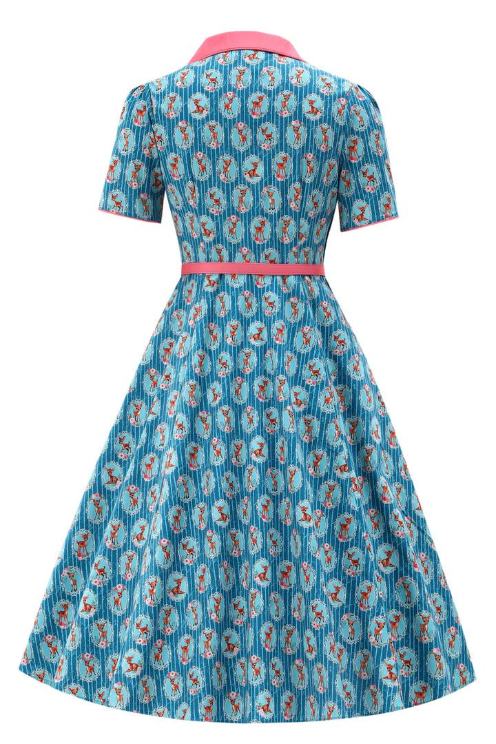 PREORDER - Penelope Turquoise Bambi Shirt Dress - Preorder for dispatch 3rd of June