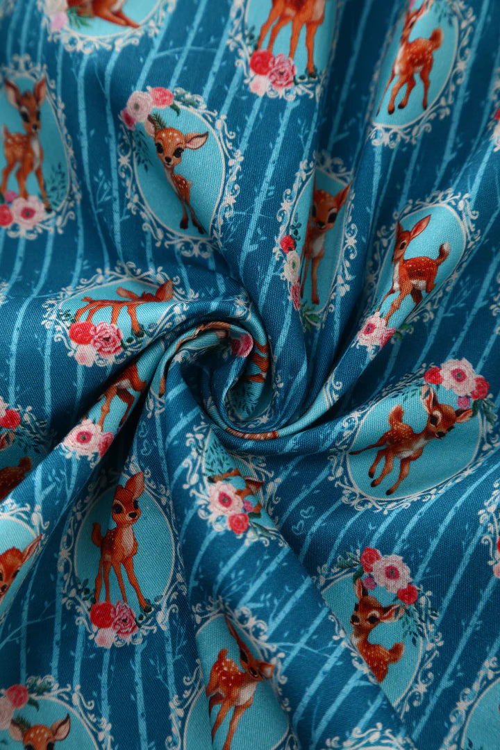 PREORDER - Penelope Turquoise Bambi Shirt Dress - Preorder for dispatch 3rd of June